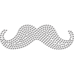Gentleman Moustache Rhinestone Heat Design for Mask